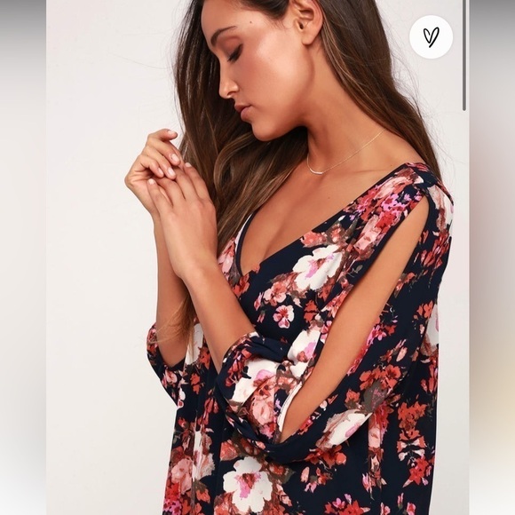 Lulu’s Dress Womens Small Shifting Dears Floral Cut Out Lightweight Shift Mini - Picture 4 of 15